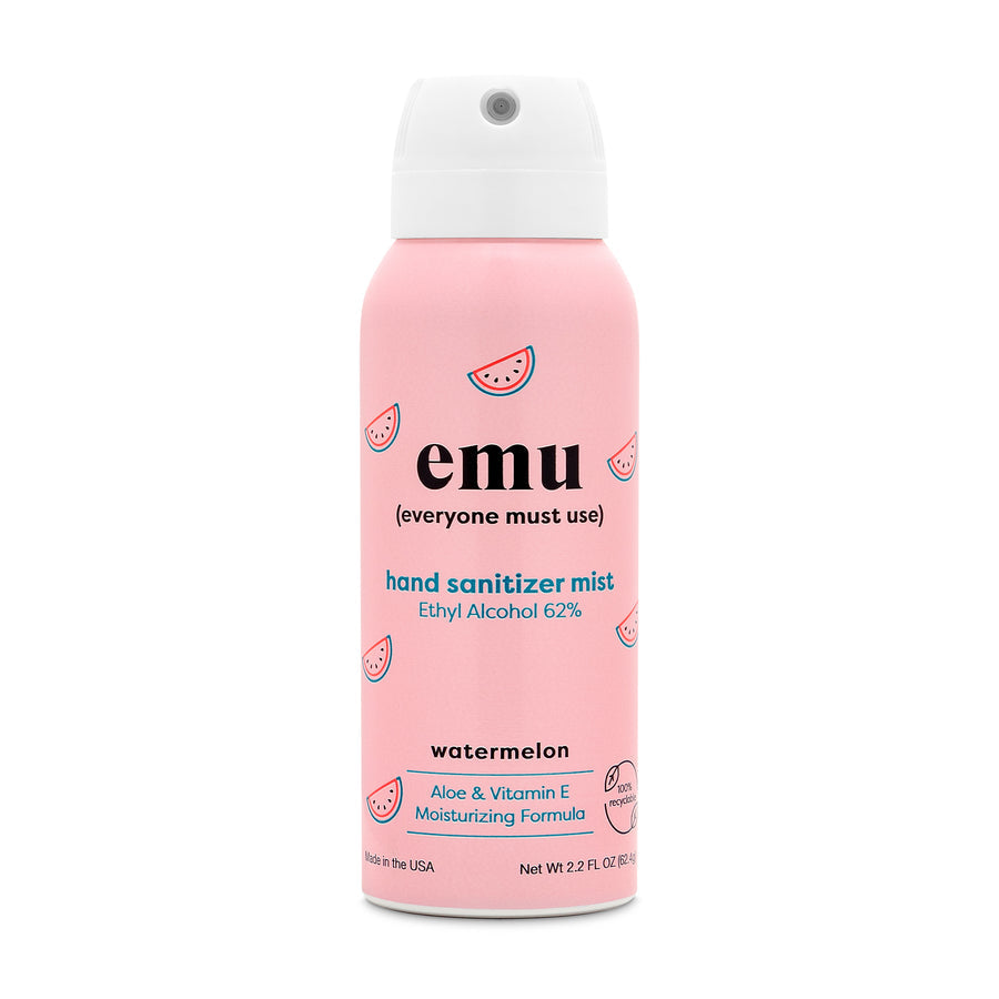 EMU moisturizing hand sanitizer spray bottle for everyday hygiene