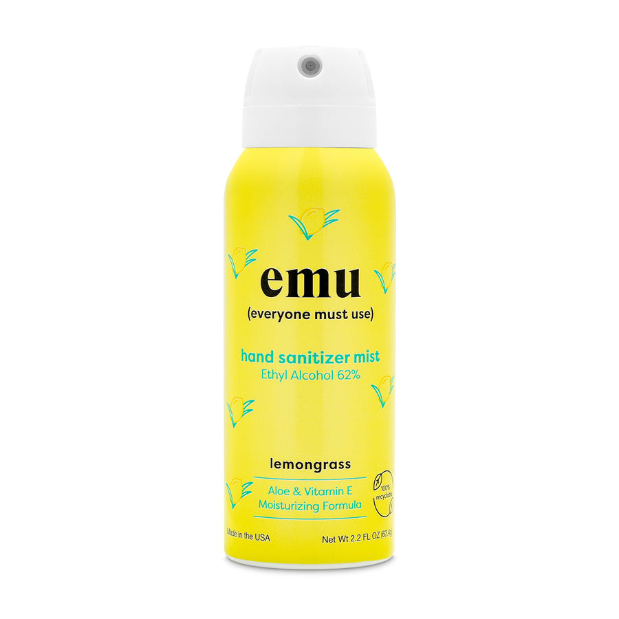 EMU hand sanitizer spray retail display pack with mini bottle