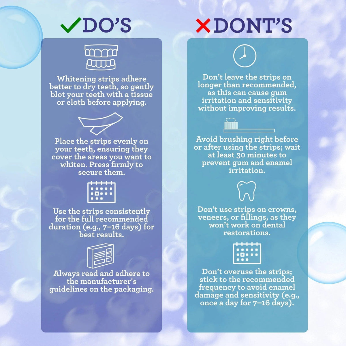 teeth whitening strips dos and donts usage guide