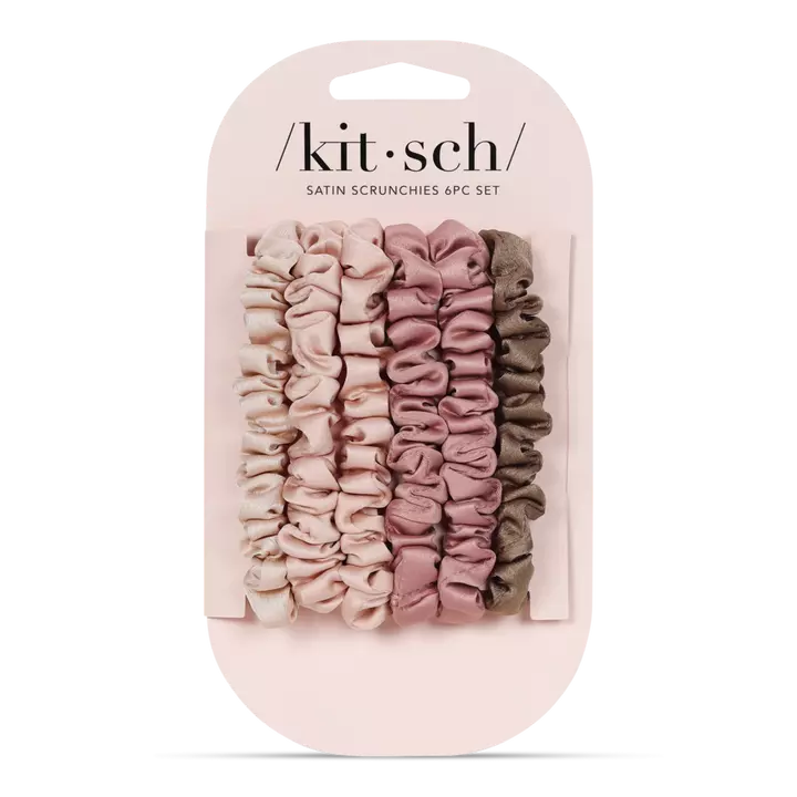 Kitsch Ultra Petite Satin Scrunchies 6 pc Set