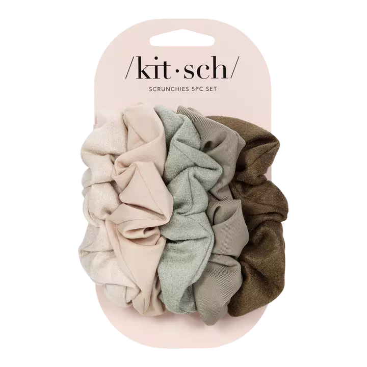 Kitsch Eco Friendly Textured Scrunchies 5 pc Set