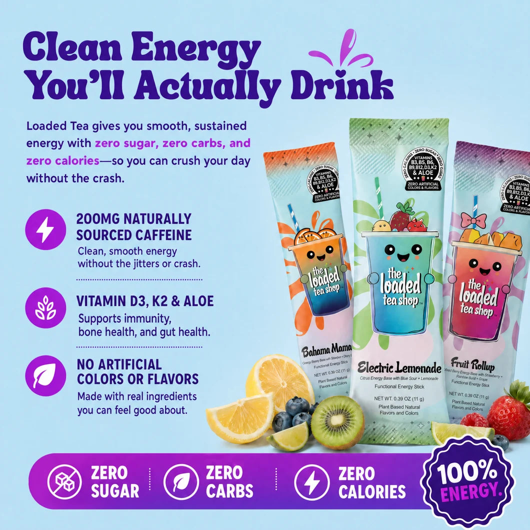 The Loaded Tea Shop Functional Energy Tea Packs (Green Apple Slime)