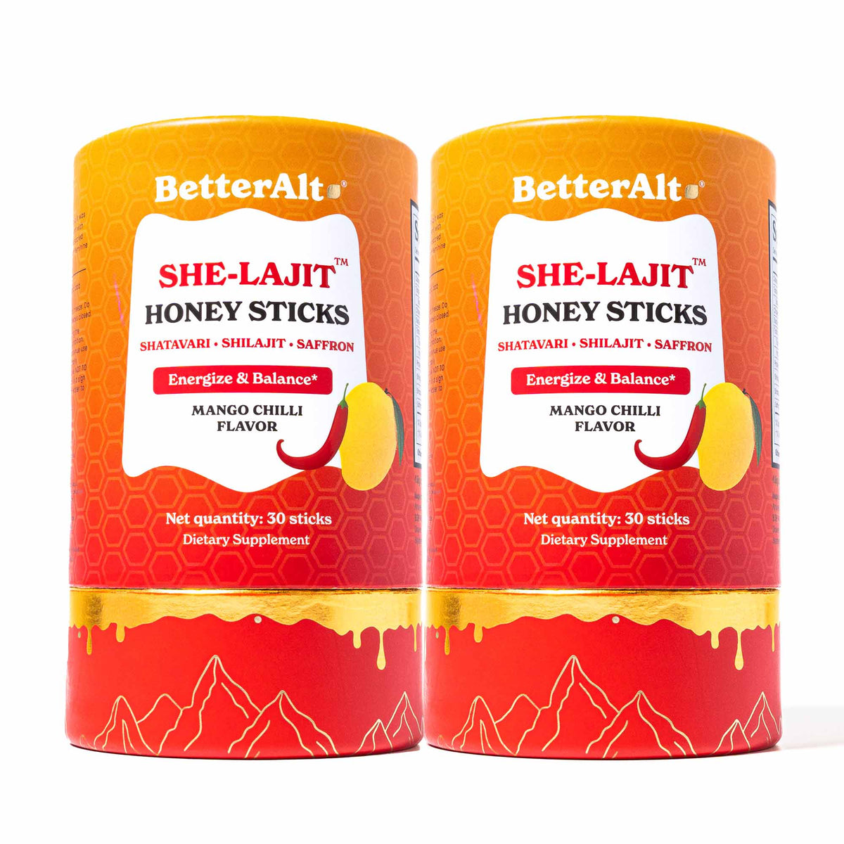 BetterAlt Women's SHE-Lajit Honey Sticks for Hormonal Balance & Energy (Mango Chilli)