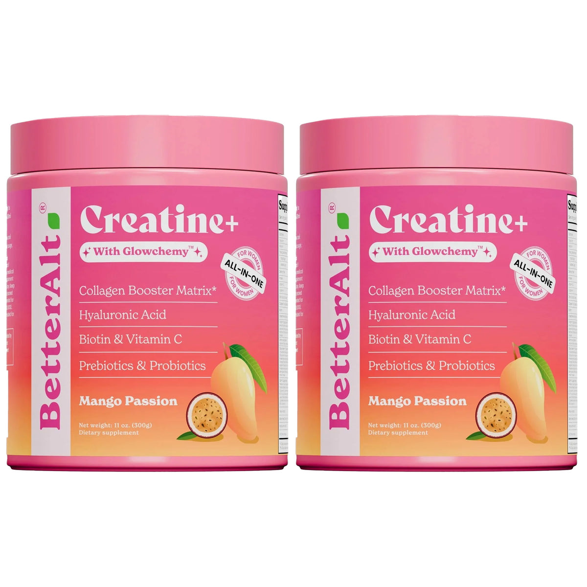 BetterAlt Creatine+ with Glowchemy™ - All in One Formula for Women (Mango Passion)