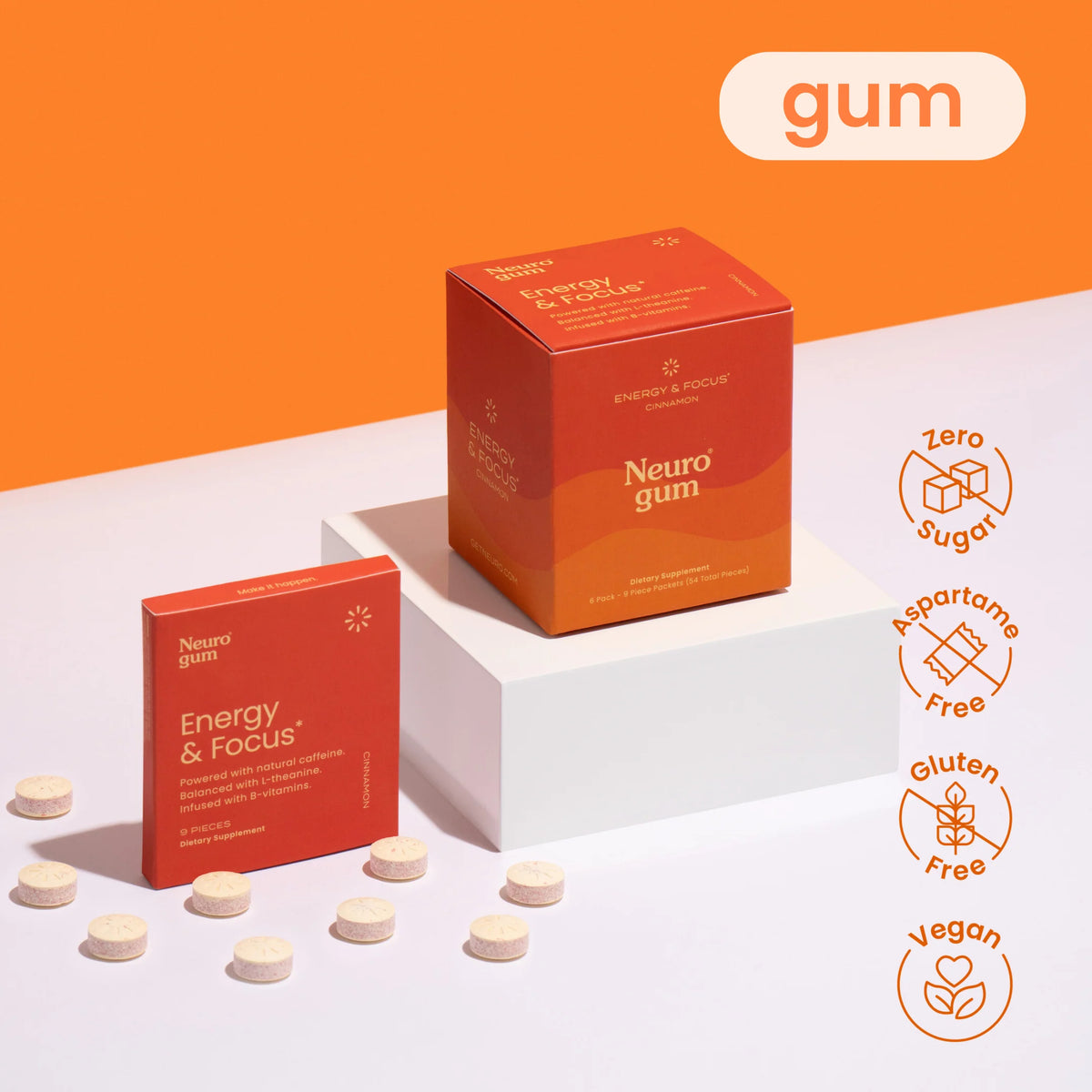 Neuro Energy & Focus Gum (Cinnamon)