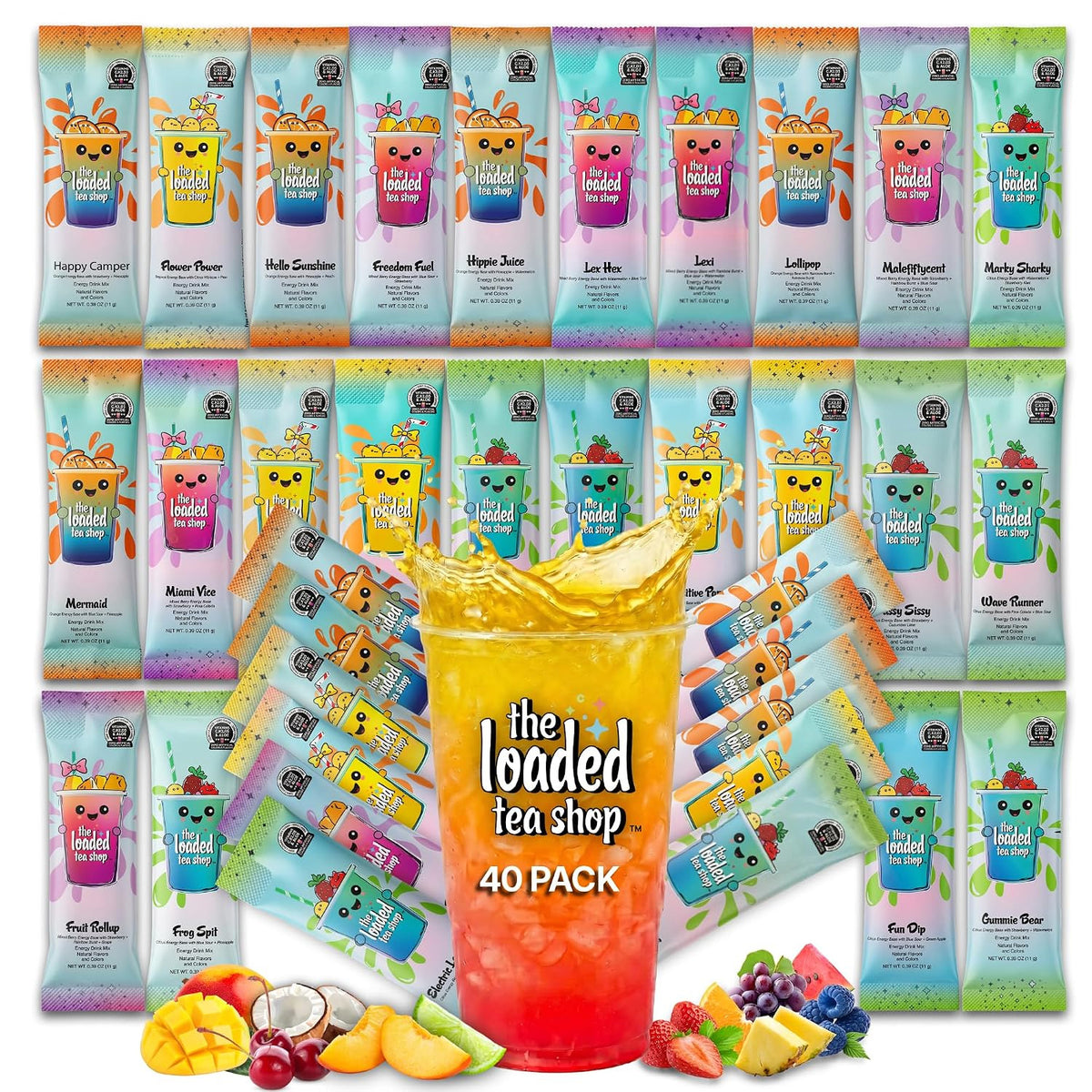 The Loaded Tea Shop Functional Energy Tea Packs All 40 Flavors Bundle