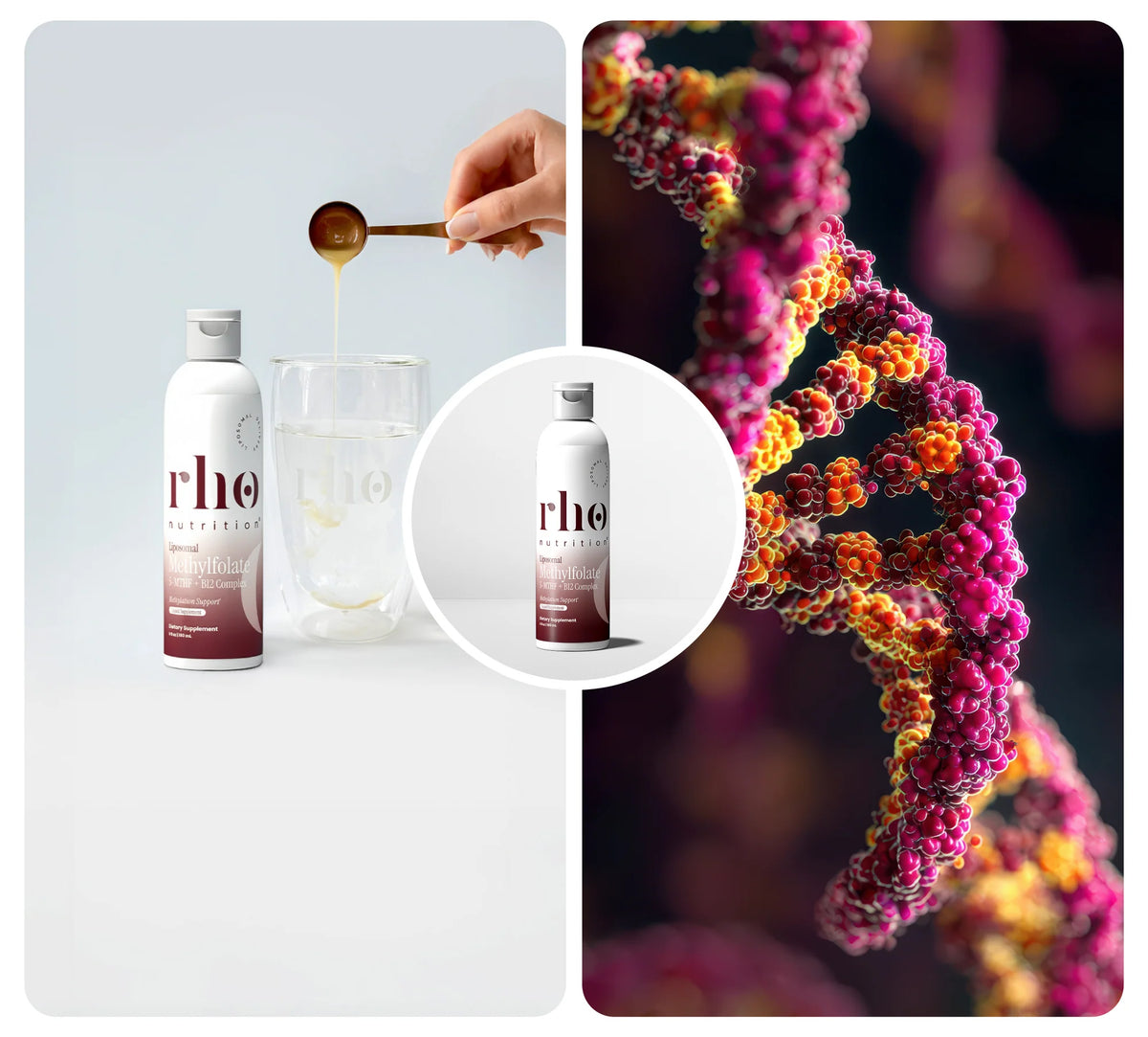 Rho Liposomal Methylfolate 5-MTHF + B12 Complex supporting methylation and cellular health