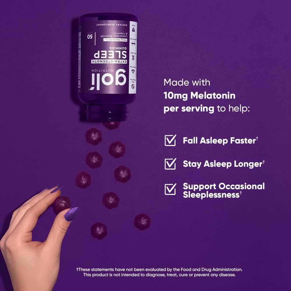 Goli sleep gummies with melatonin for restful sleep and relaxation support