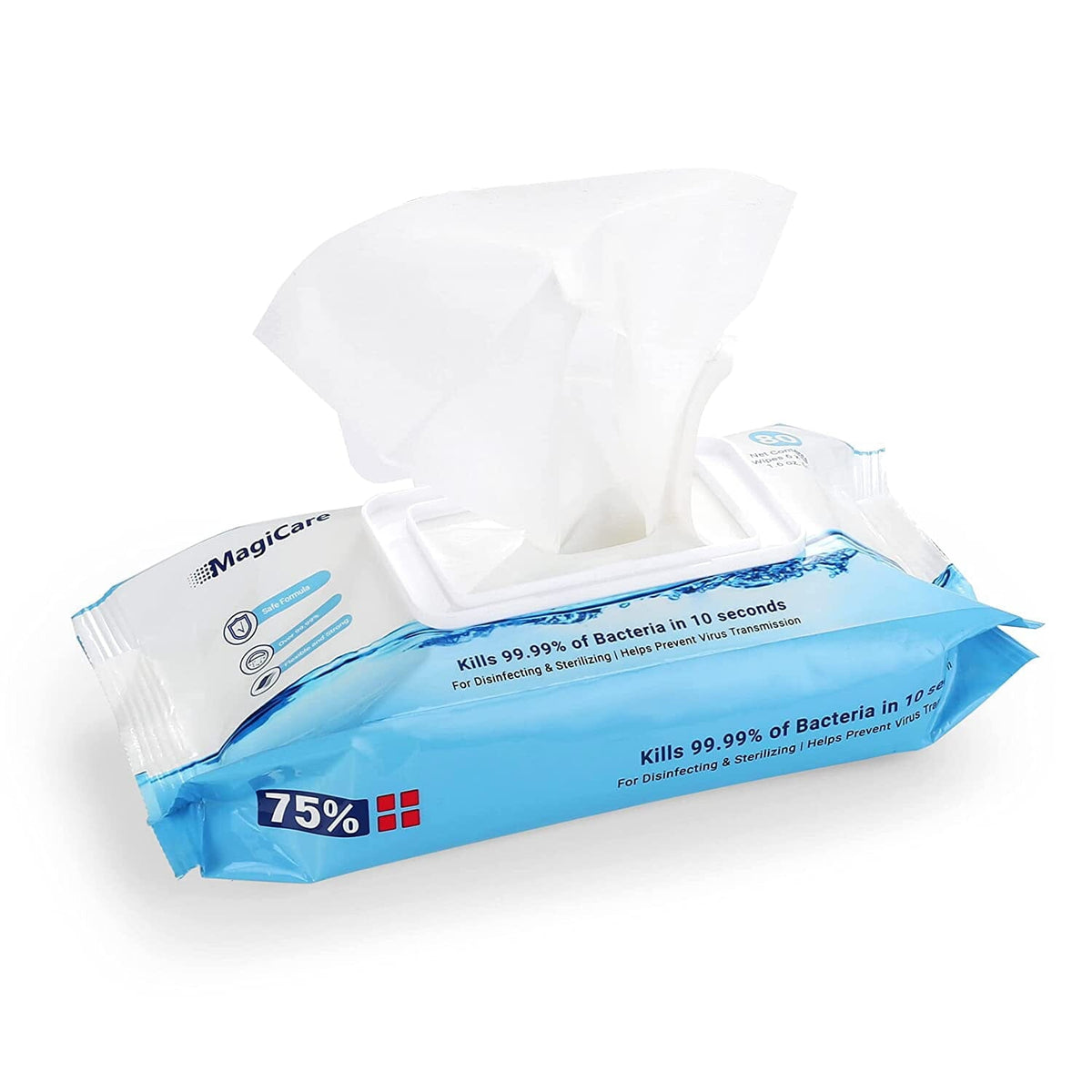 MagiCare 75% Alcohol Sanitizing Wipes Opened pack