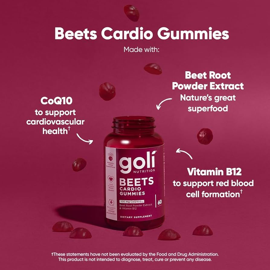 Goli beets cardio gummies for heart health and energy support