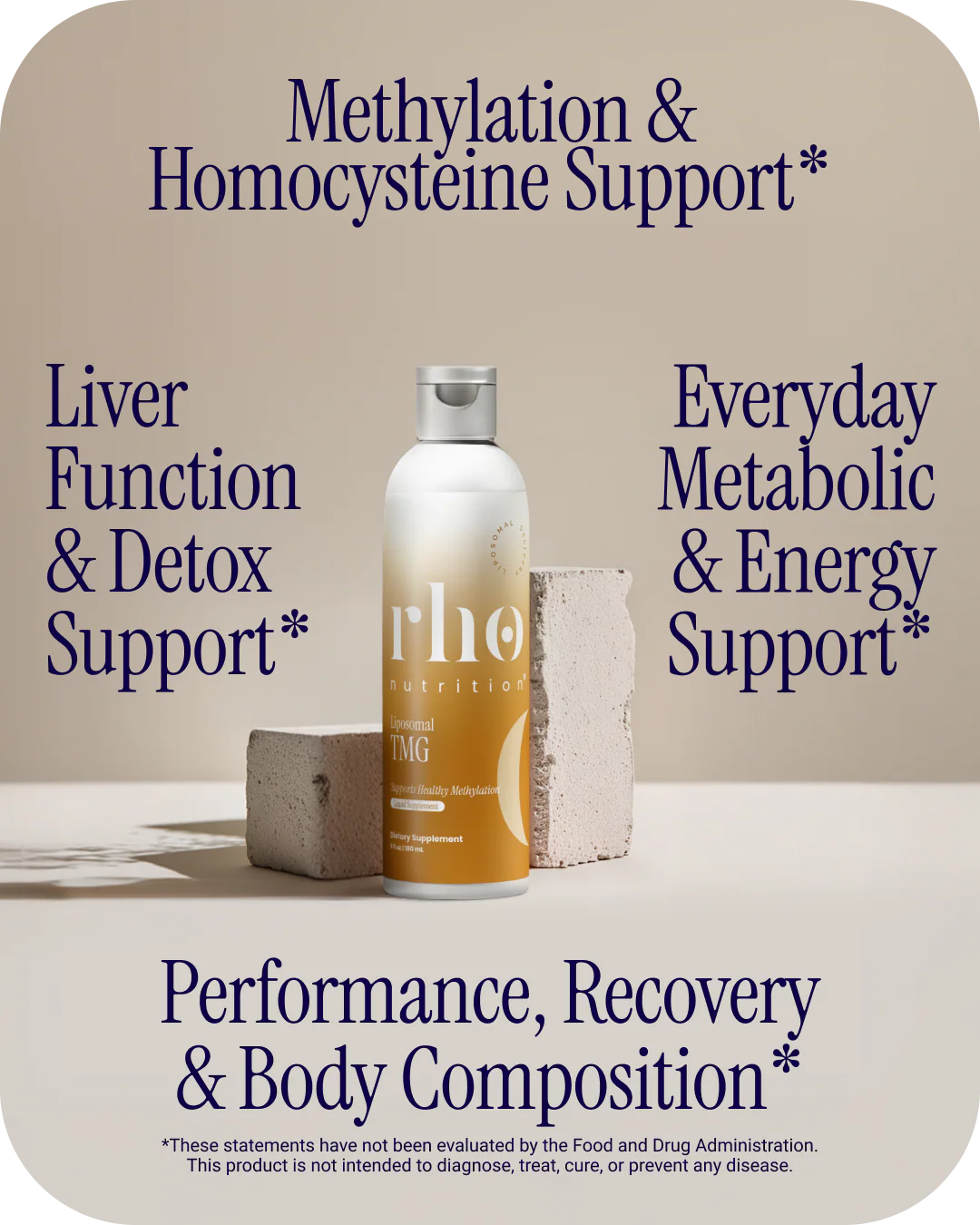 Rho Liposomal TMG supports methylation, homocysteine metabolism, liver function, energy production, and body composition