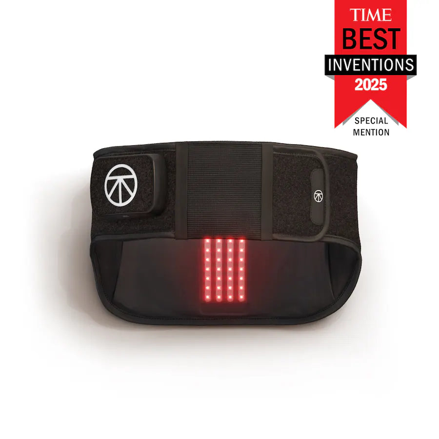 ThermBack LED 4-in-1 Back Wrap with red light therapy for back pain relief and recovery