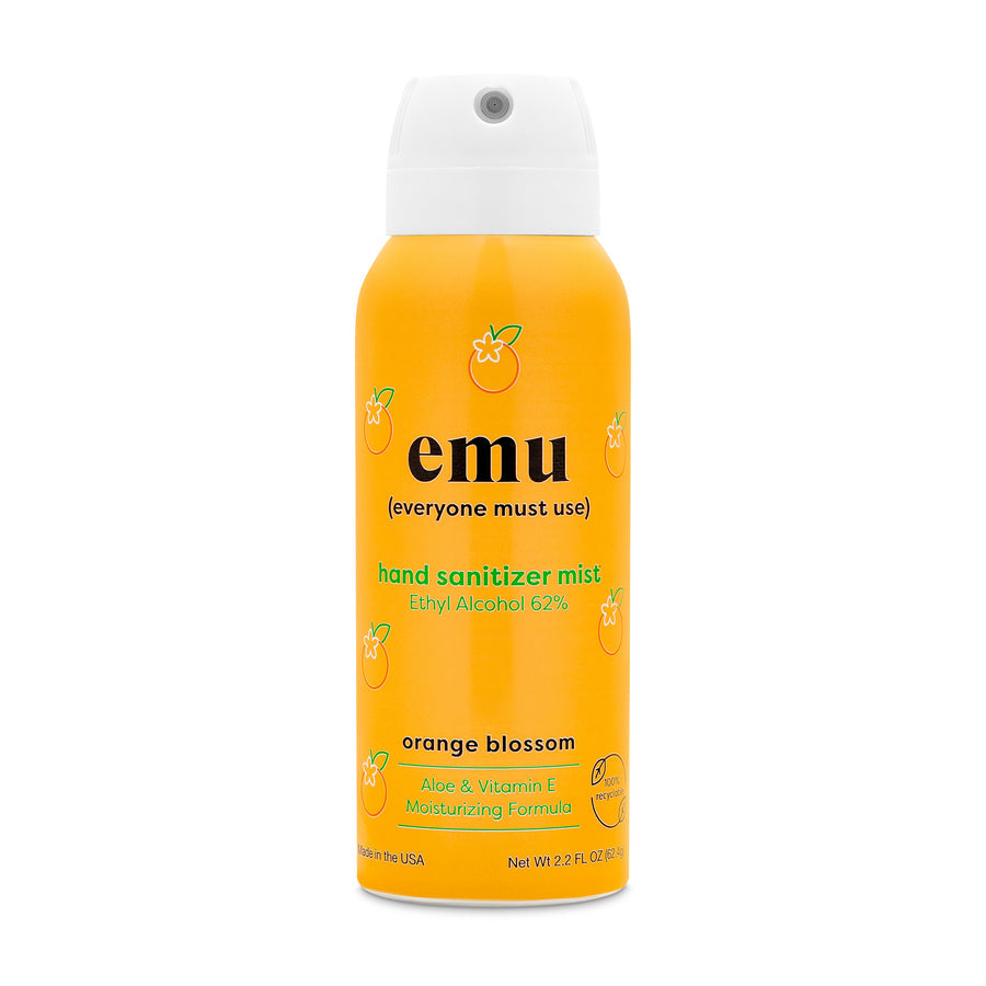 EMU orange blossam scented hand sanitizer spray