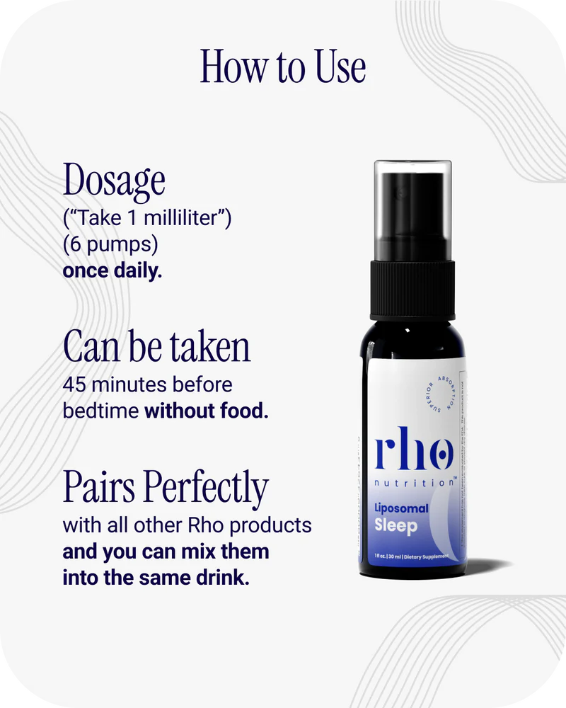 How to use Rho Nutrition Liposomal Sleep Formula spray daily