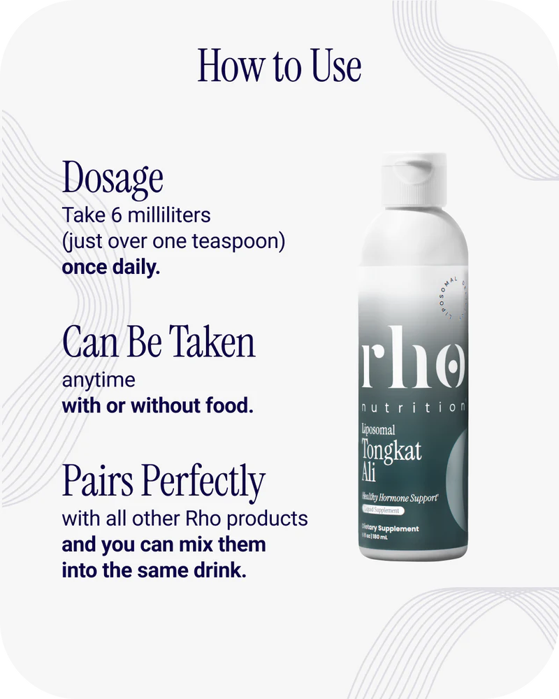 How to use Rho Nutrition Liposomal Tongkat Ali with dosage and usage instructions