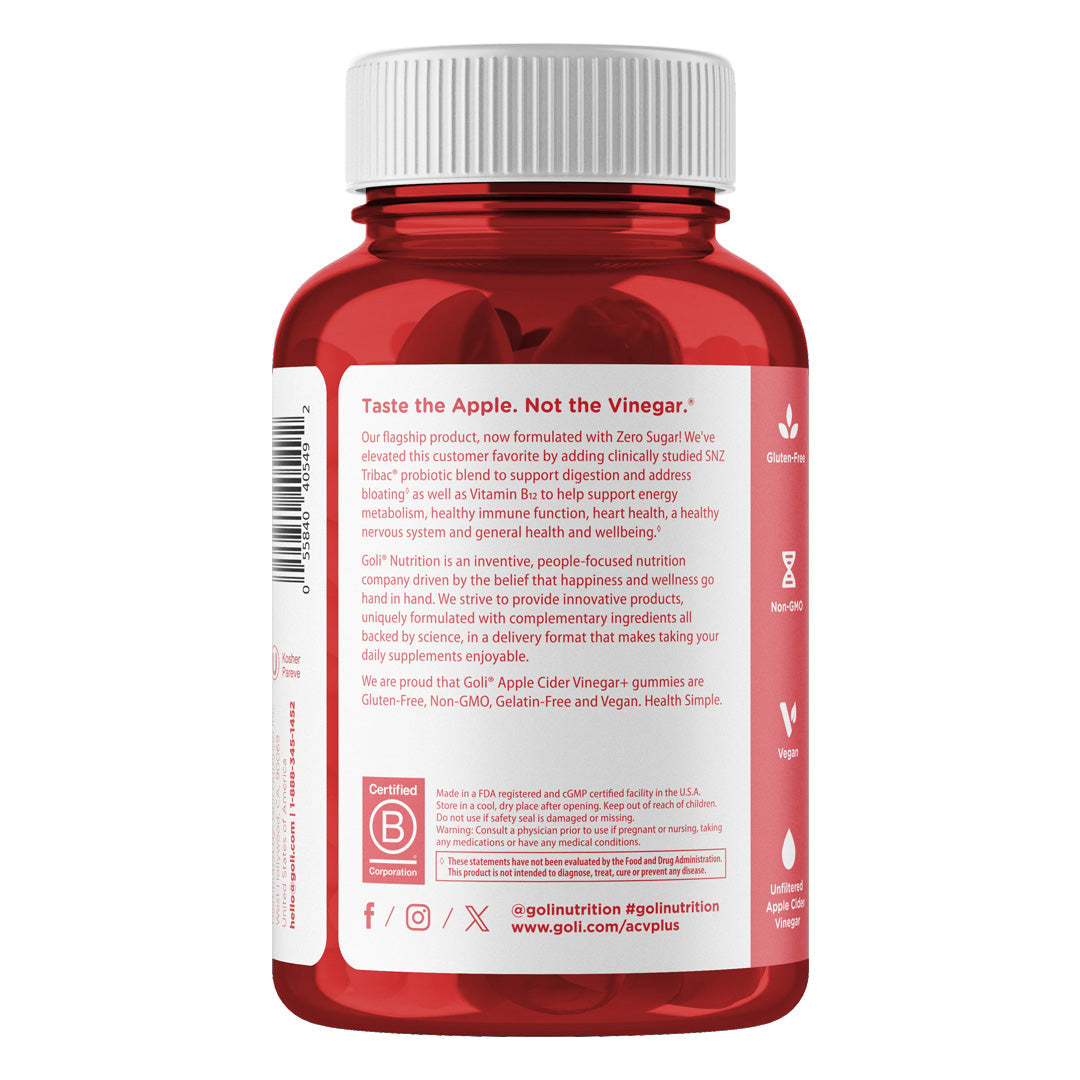 Goli® Nutrition Zero Sugar Apple Cider Vinegar Gummies (60 Gummies)