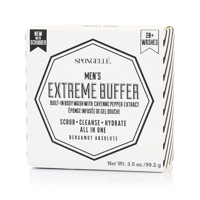 Spongellé® Men's Extreme Buffer w/Black Scrubber - Bergamot Absolute (20+ Washes)