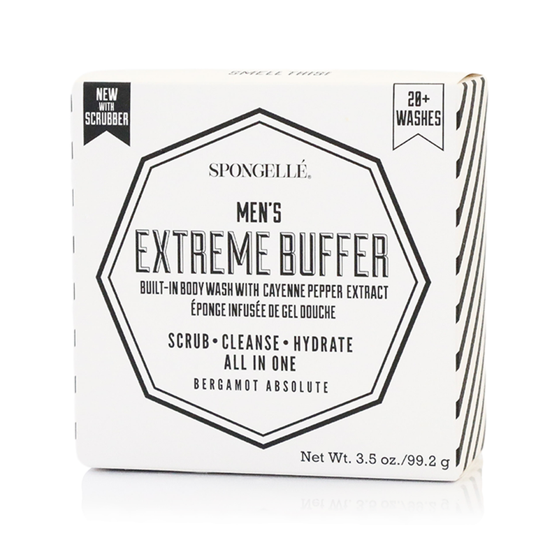 Spongellé® Men's Extreme Buffer w/Black Scrubber - Bergamot Absolute (20+ Washes)