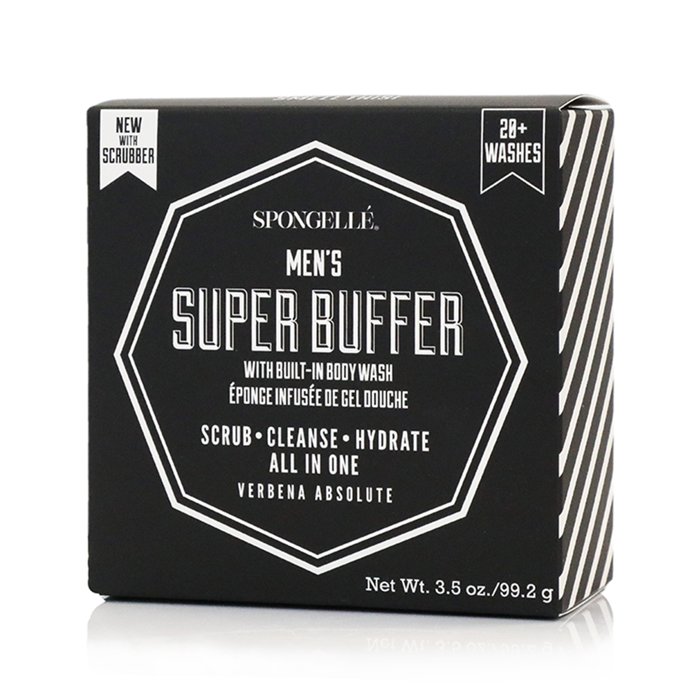 Spongellé® Men's Super Buffer w/Black Scrubber - Verbena Absolute (20+ Washes)
