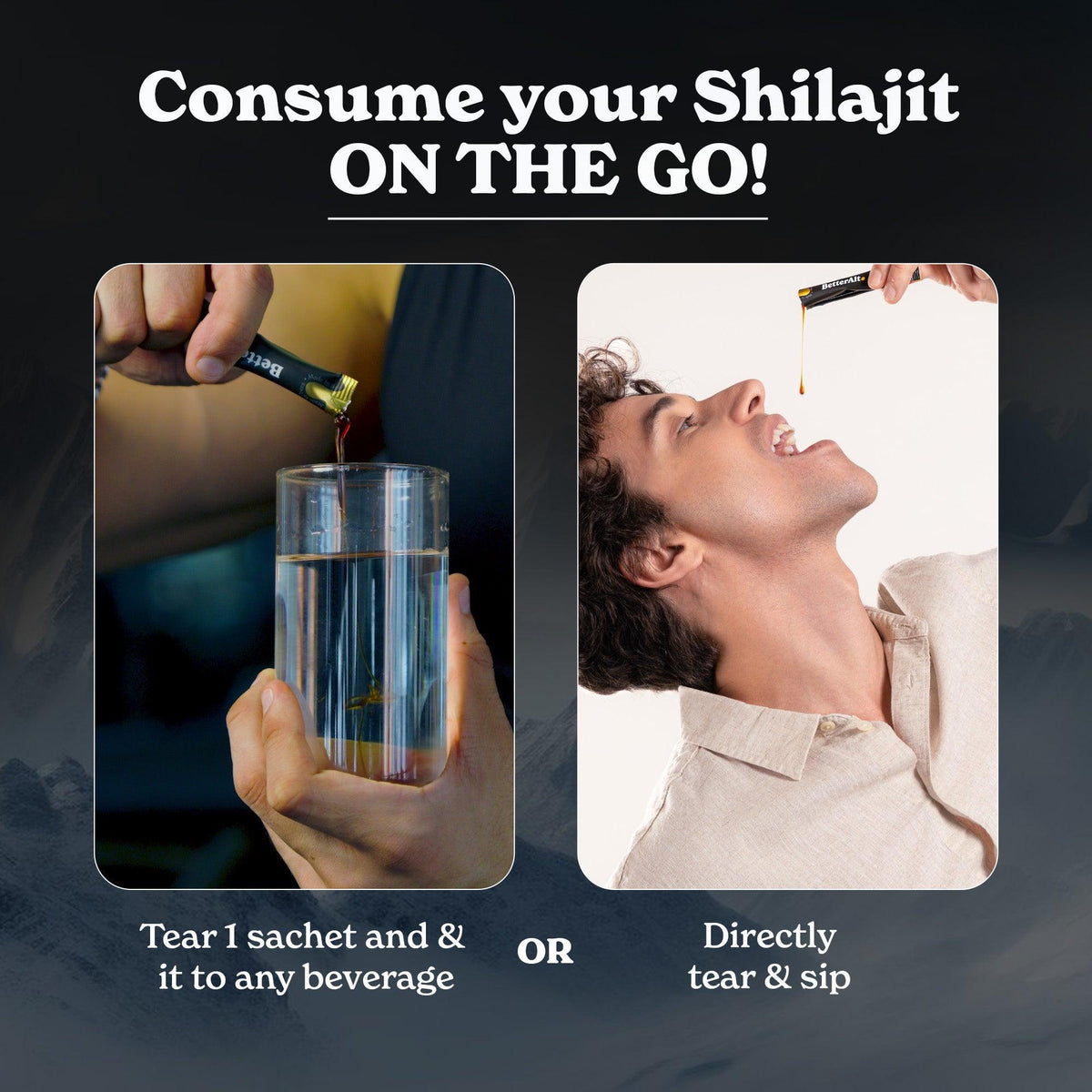 BetterAlt GOLD+ Pure Himalayan Shilajit Honey Sticks (Classic)
