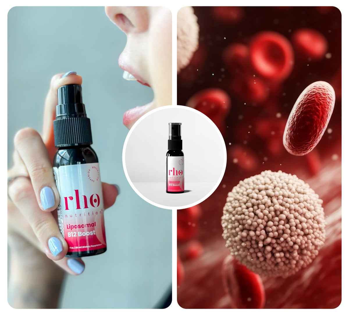 Rho Nutrition Liposomal Methyl B12 spray with red blood cell and energy metabolism