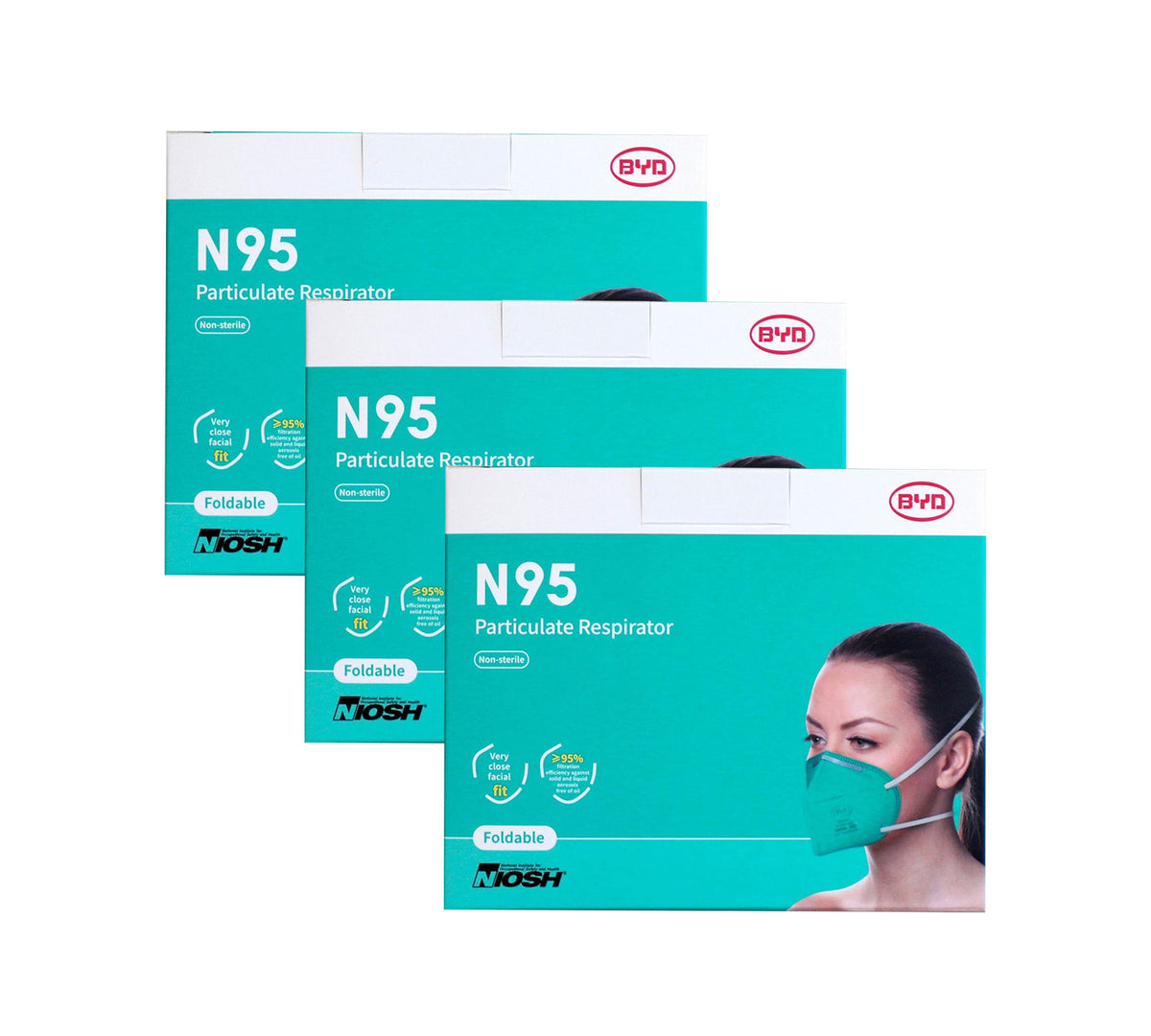 BYD N95 Particulate Respirator 3 Boxes (60pcs.)