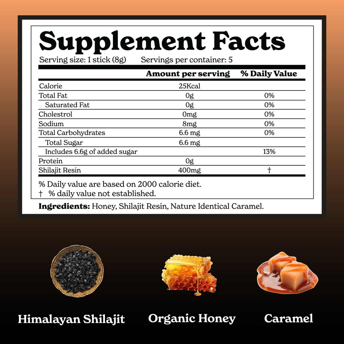 BetterAlt GOLD+ Pure Himalayan Shilajit Honey Sticks (Caramel)