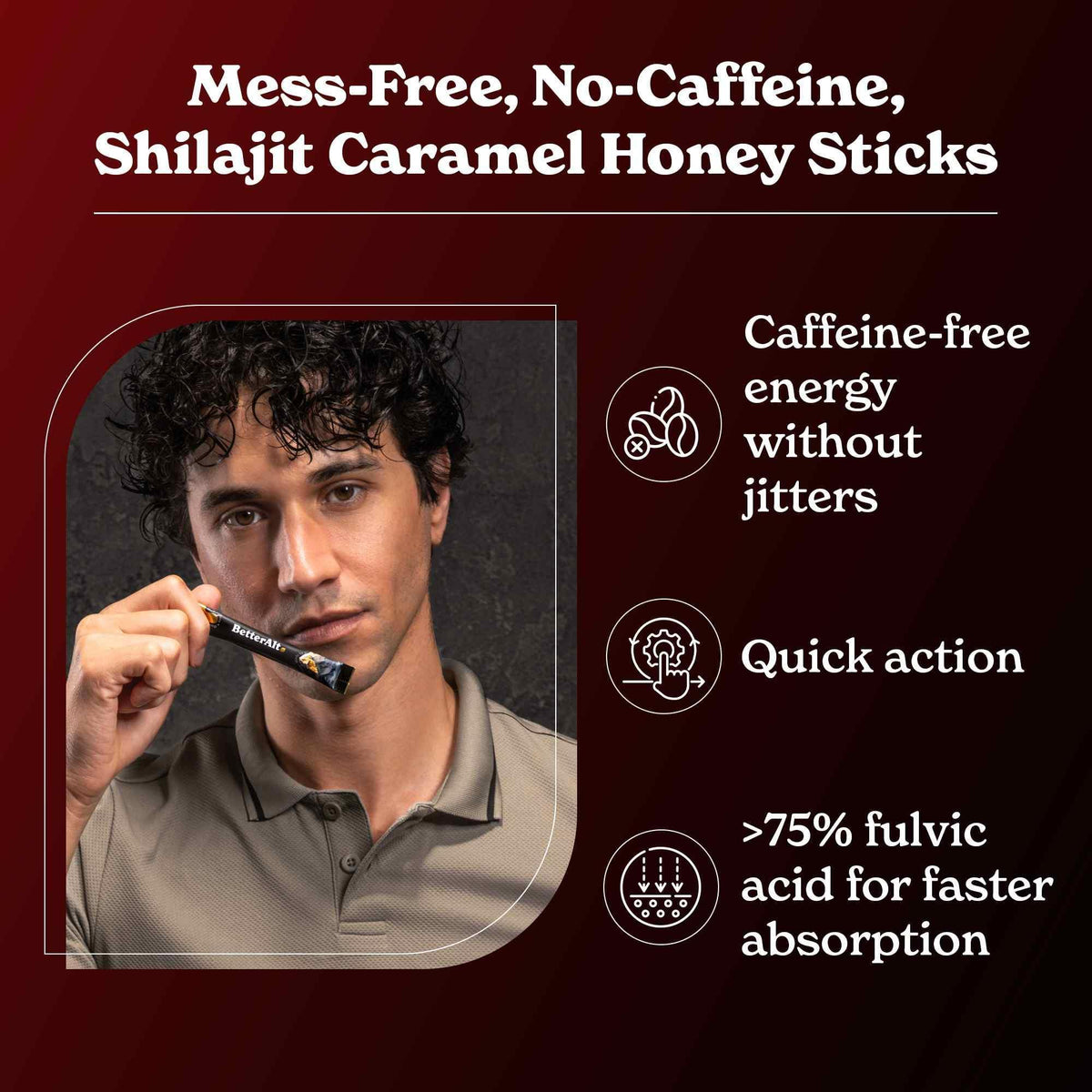 BetterAlt GOLD+ Pure Himalayan Shilajit Honey Sticks (Cinnamon)