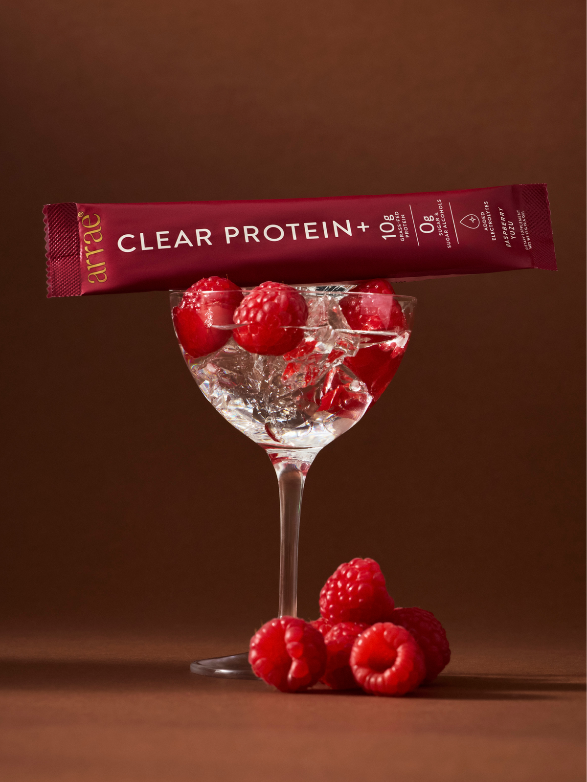 Arrae Clear Protein+ – Raspberry Yuzu, 30 Stick Packs — Arrae website product image