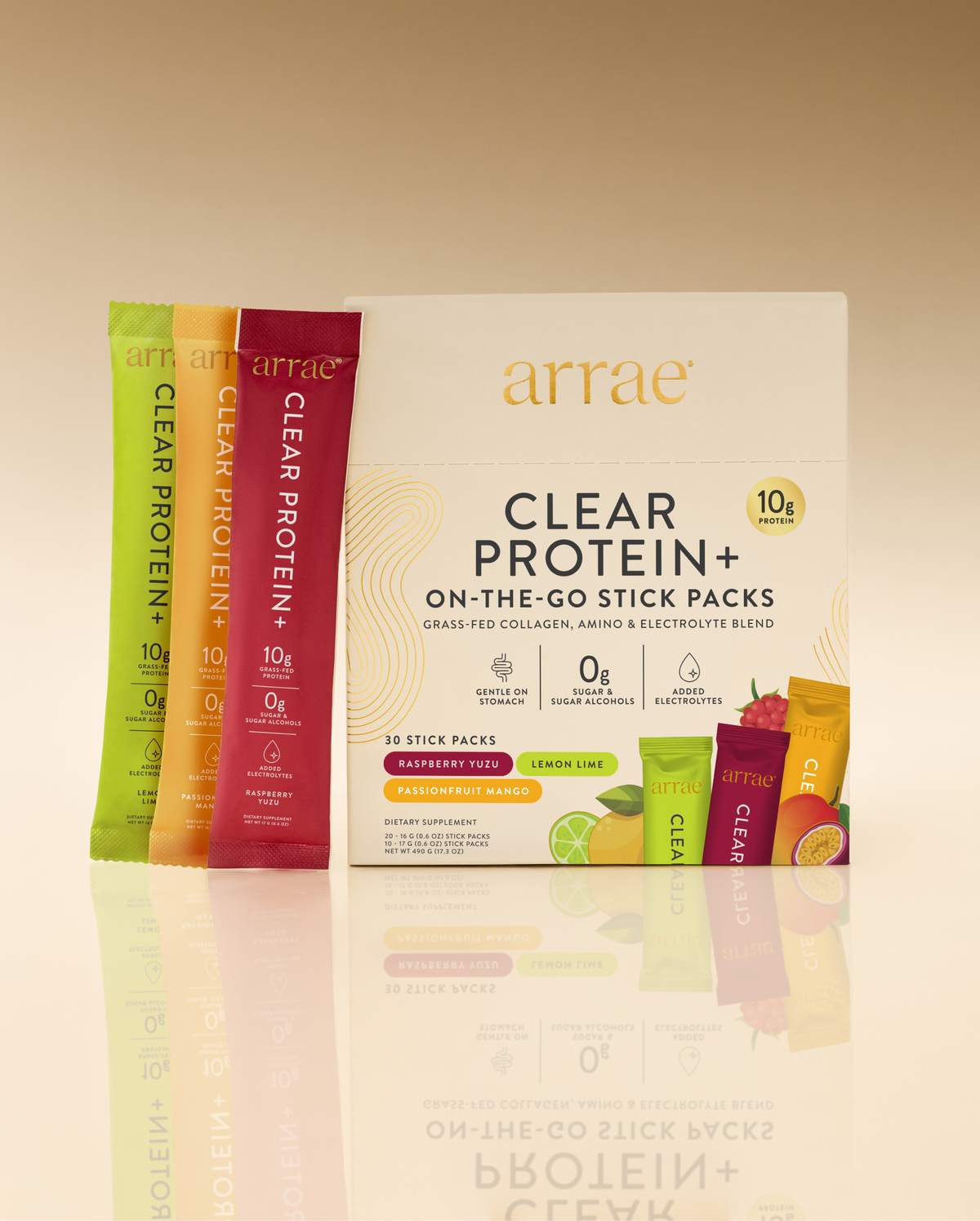 Arrae Clear Protein+ Variety Pack, 30 Stick Packs — product view