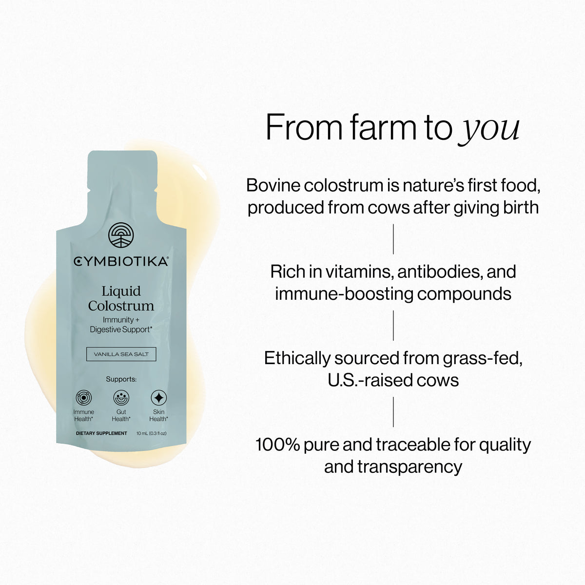 Cymbiotika® Liquid Colostrum for Immunity + Digestive Support