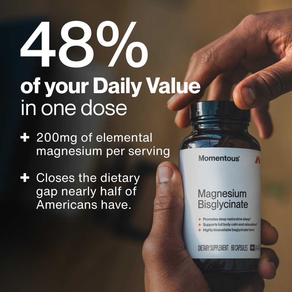 Momentous Magnesium Bisglycinate 200 mg, Sleep & Relaxation Support | 60 Capsules — front product image