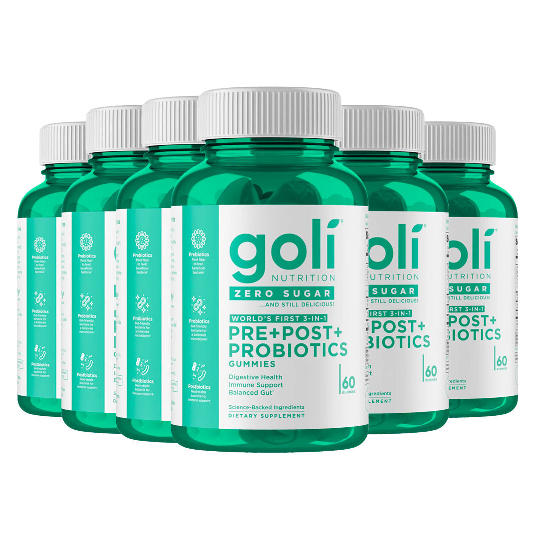 Goli® Nutrition Pre+Post+Probiotics Zero Sugar Gummies (6 Pack)