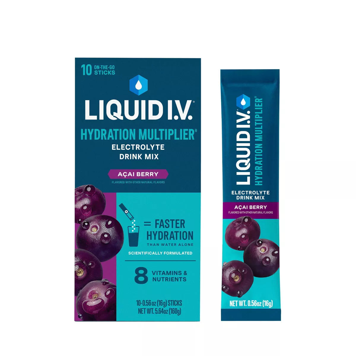 Liquid I.V. Hydration Multiplier Electrolyte Drink Mix in Acai Berry Flavor
