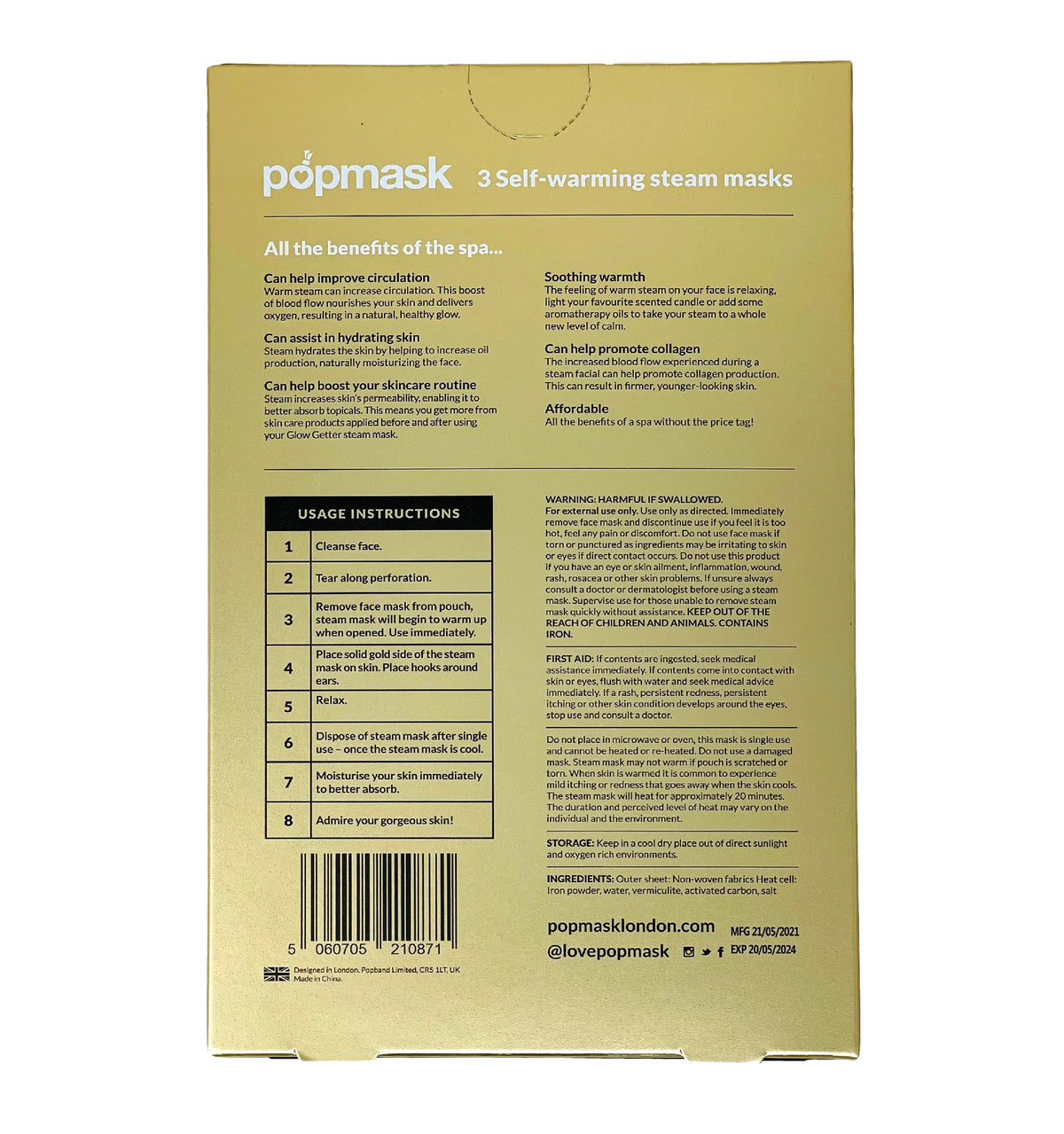 Popmask Glow Getter Self-Warming Full-Face Mask
