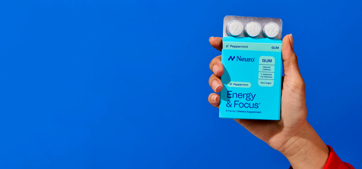 Neuro Gum and Mint's nootropic formula with provides a smarter way to help you feel energized, focused, or calm - anytime, anywhere.