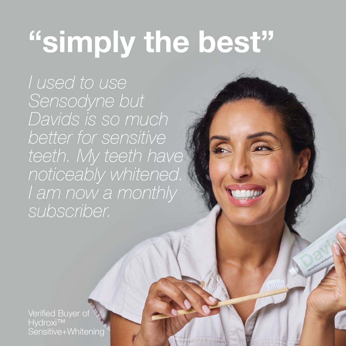 Davids Hydroxi™ Sensitive+Whitening Nano Hydroxyapatite Travel Size Premium Toothpaste (Peppermint) (1.75 oz)