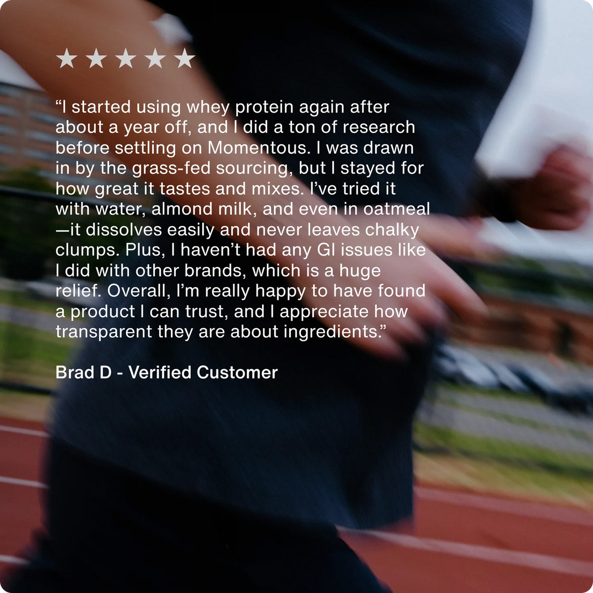 Momentous Grass Fed Whey Protein Isolate customer review