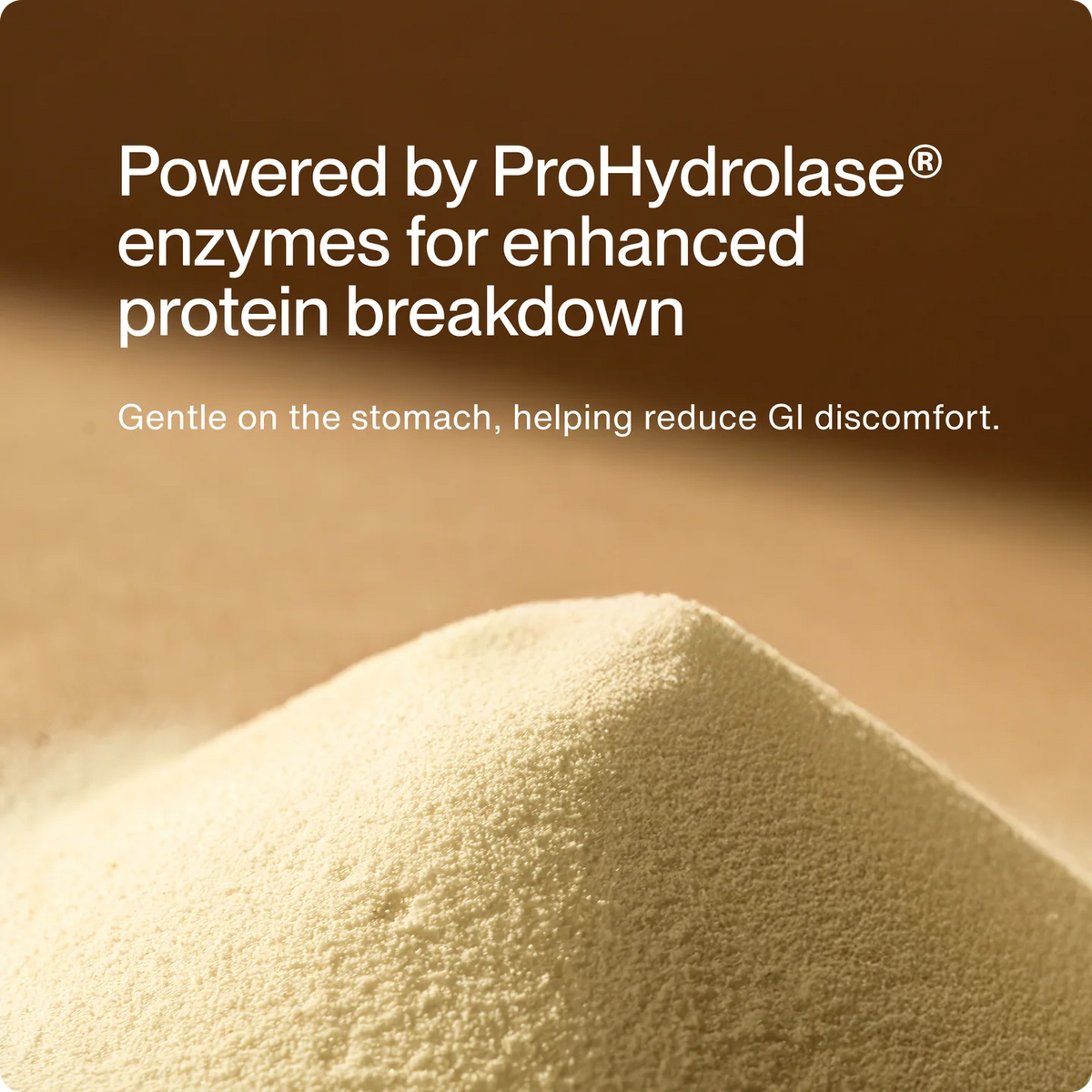 Protein powder with text about ProHydrolase enzymes