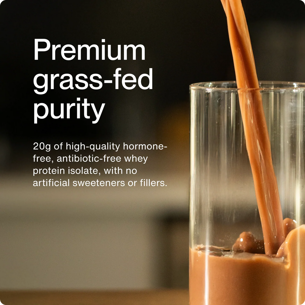Premium grass-fed purity and protein content