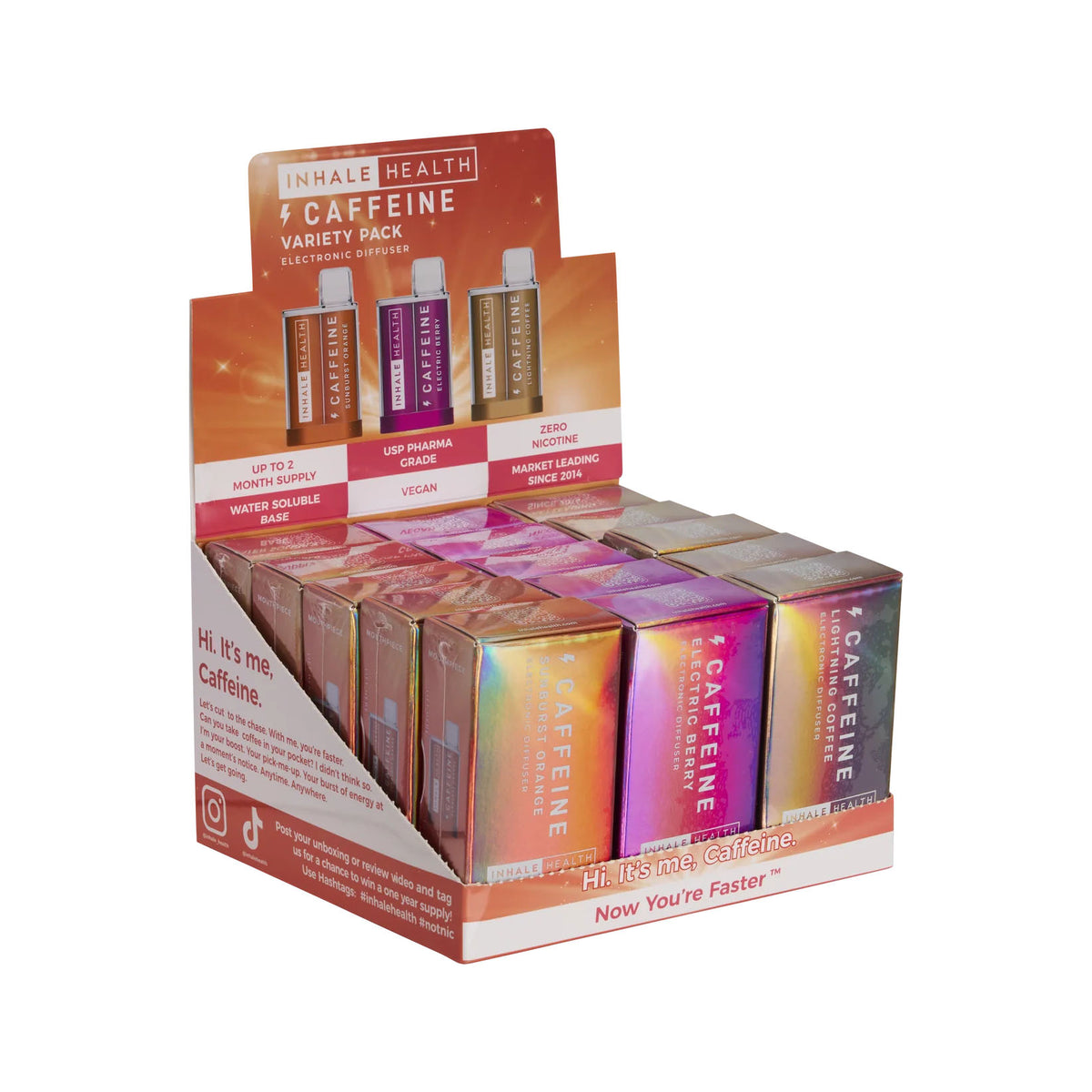 Inhale Health Caffeine Variety Pack (15-Pack Display Box)