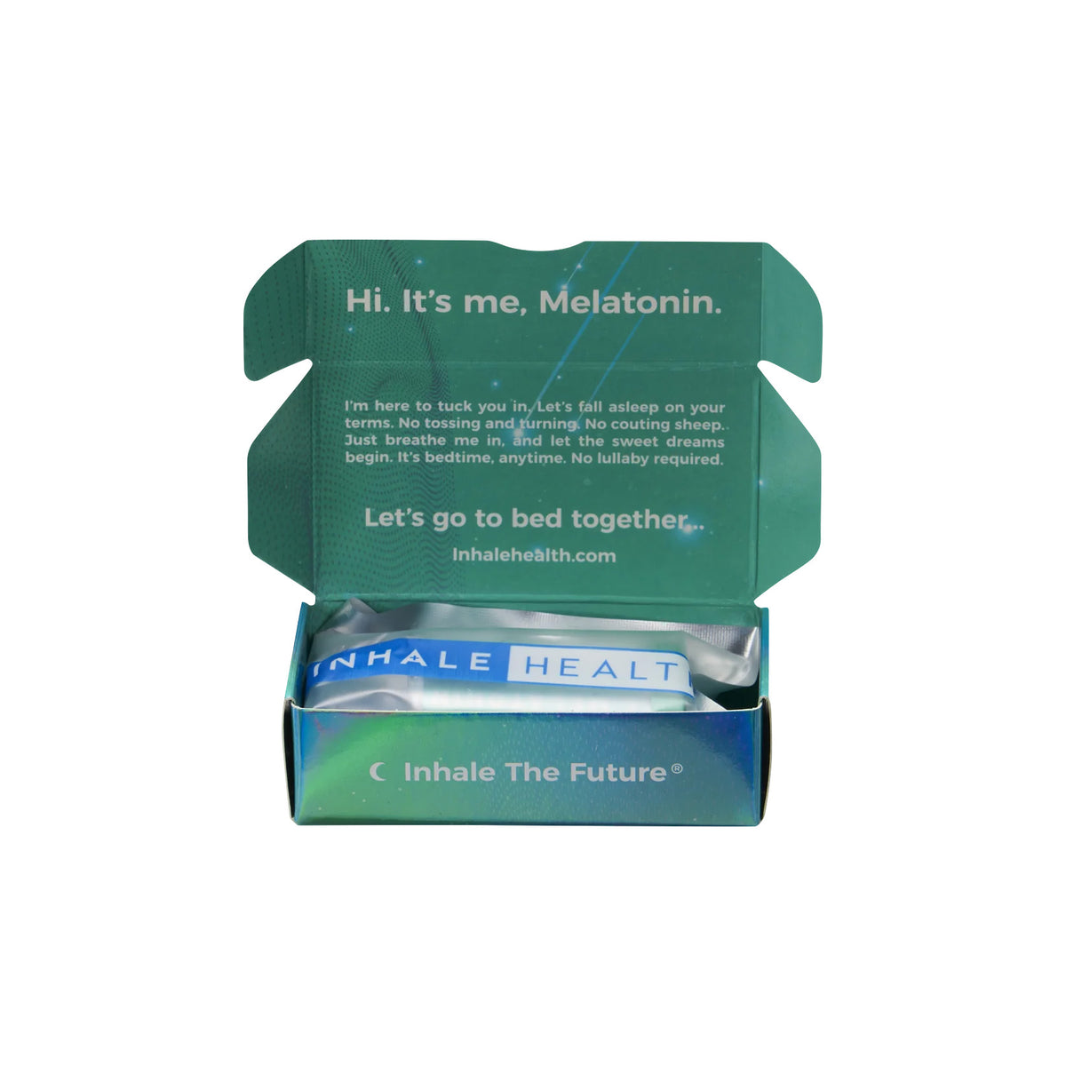 Inhale Health Melatonin Moonlight Mint inhaler with opened packaging