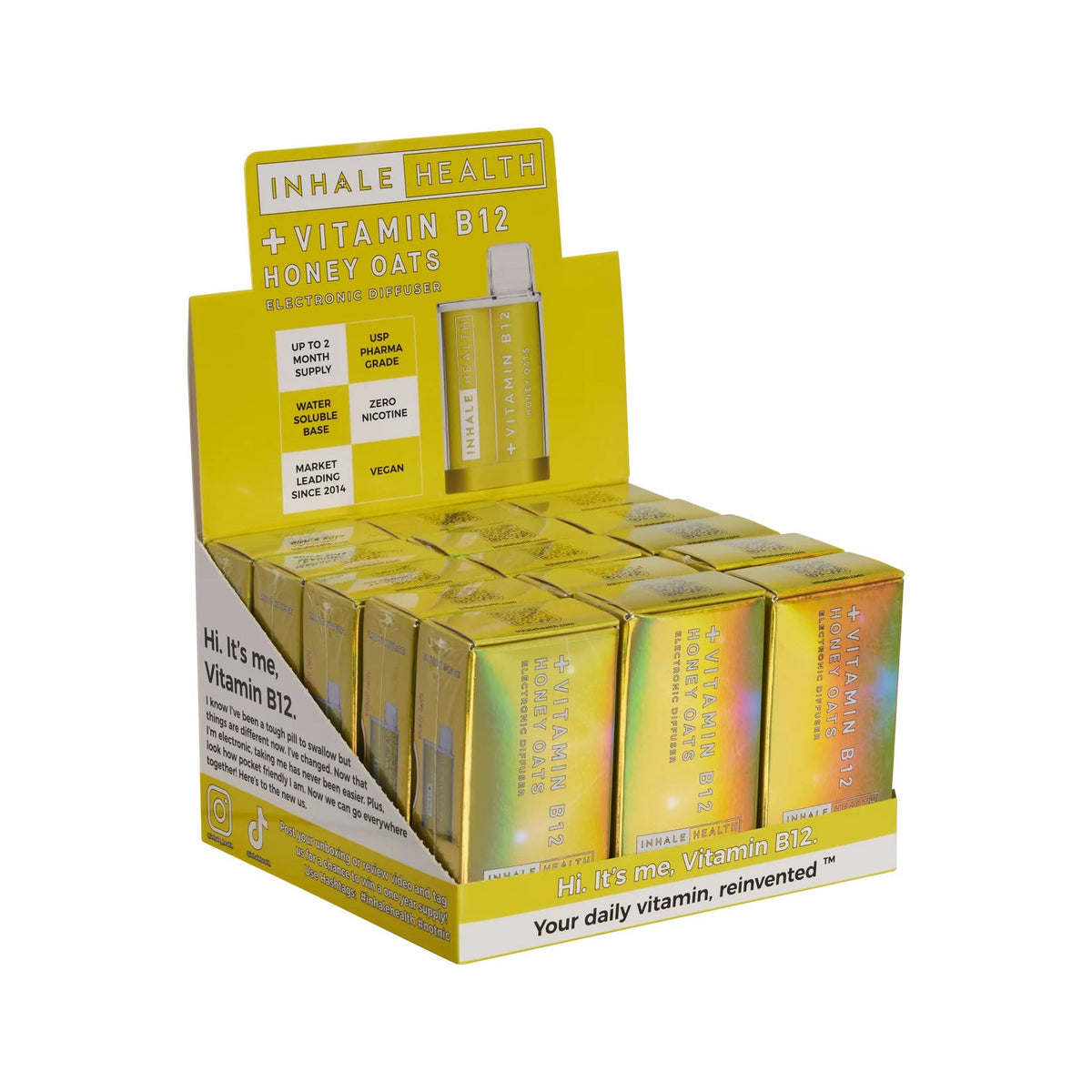 Inhale Health Vitamin B12 (Honey Oats)