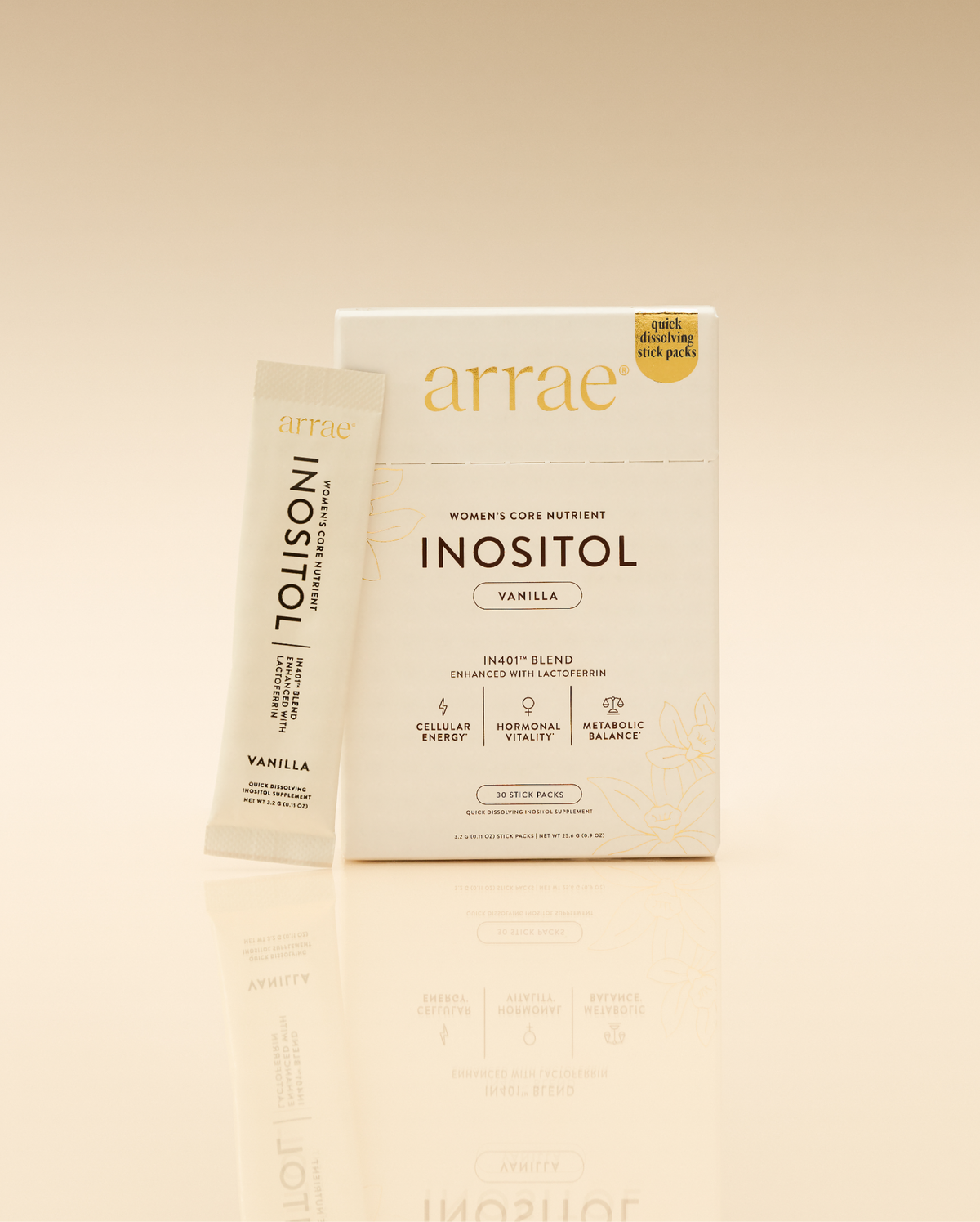 Arrae Inositol – Vanilla, 30 Stick Packs — product view