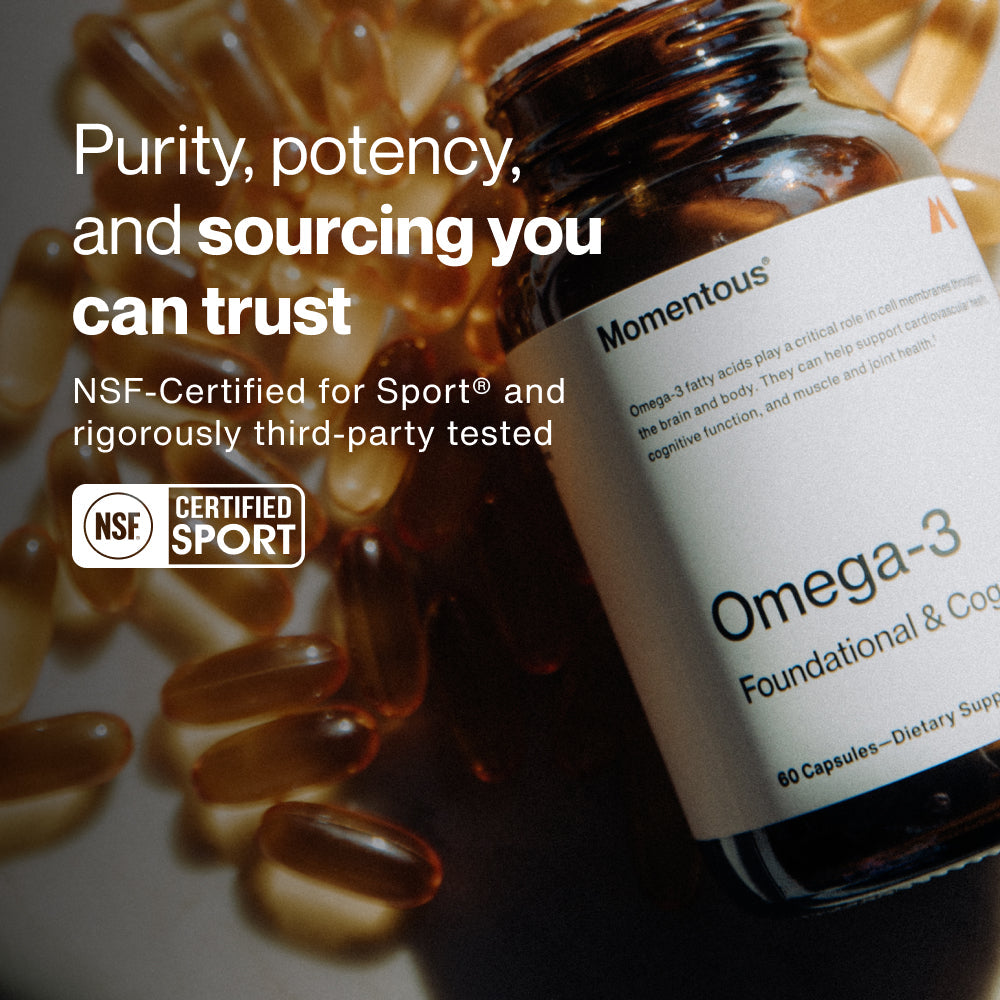 Momentous Omega-3 supplement with NSF Certified for Sport testing