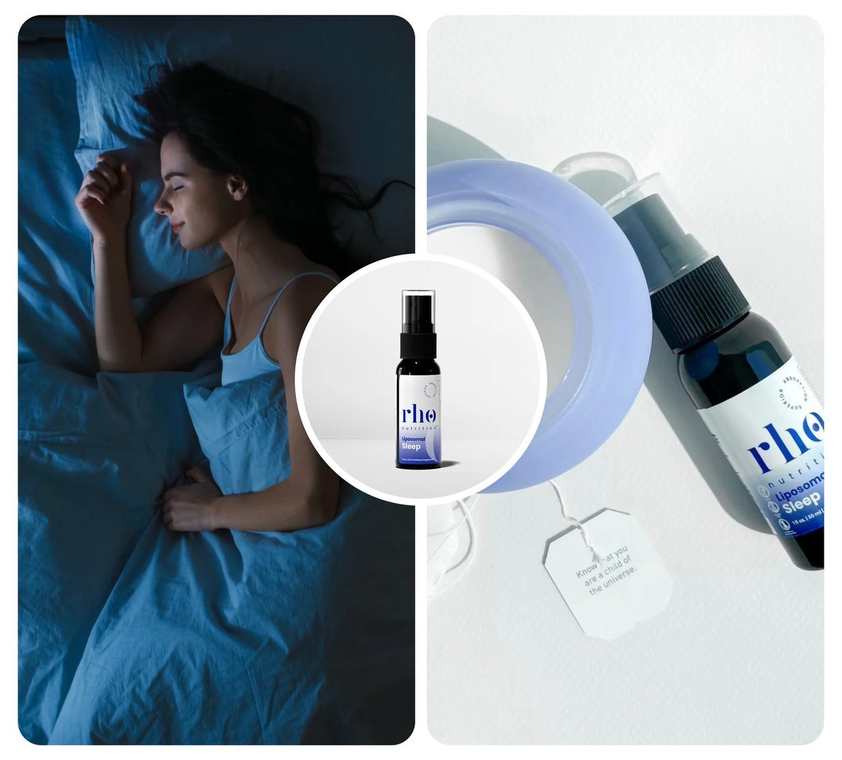 Rho Nutrition Liposomal Sleep Formula with restful sleep and relaxation