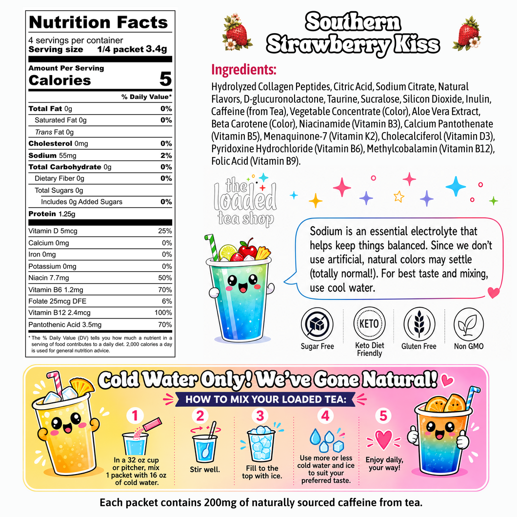 Southern Strawberry Kiss nutrition facts and ingredients — The Loaded Tea Shop