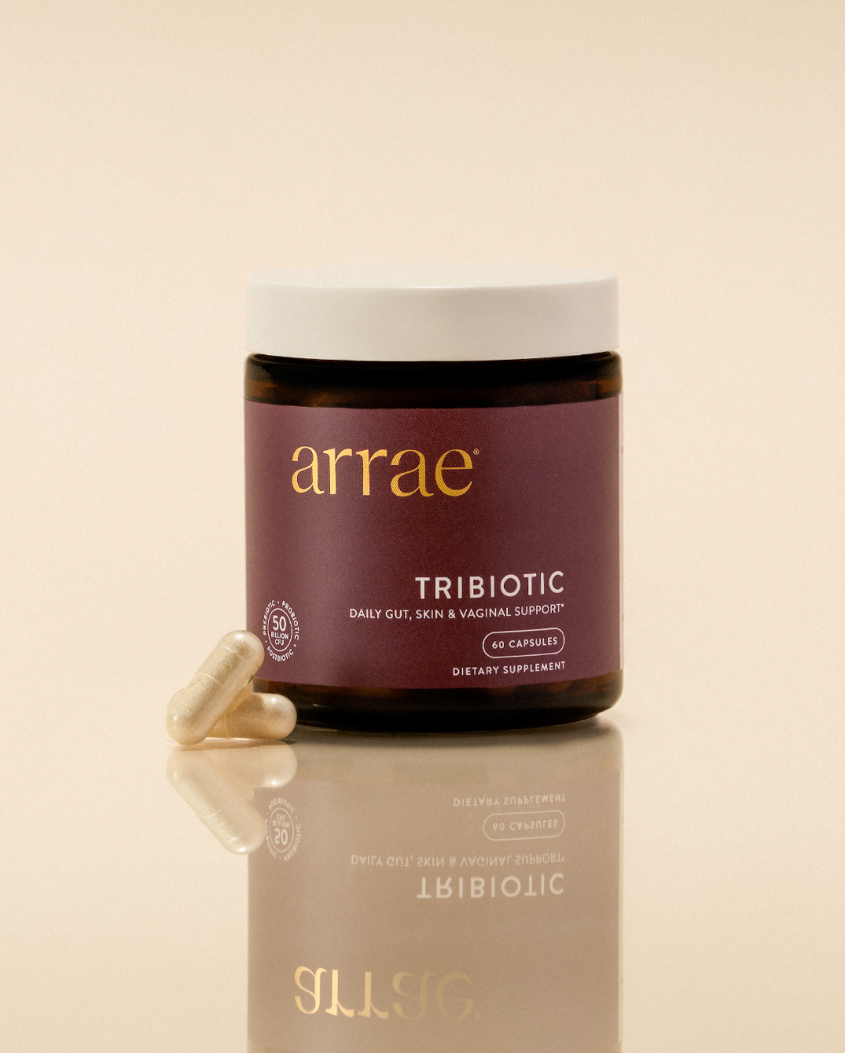 Arrae Tribiotic Microbiome Support, 60 Capsules — product view