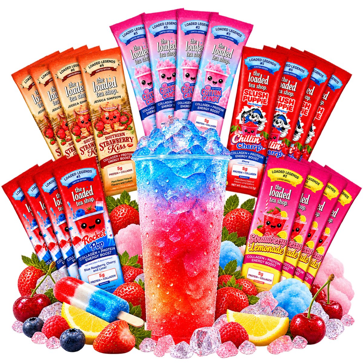 The Loaded Tea Shop Functional Energy Tea Packs (20 Legendary Favorites Bundle)