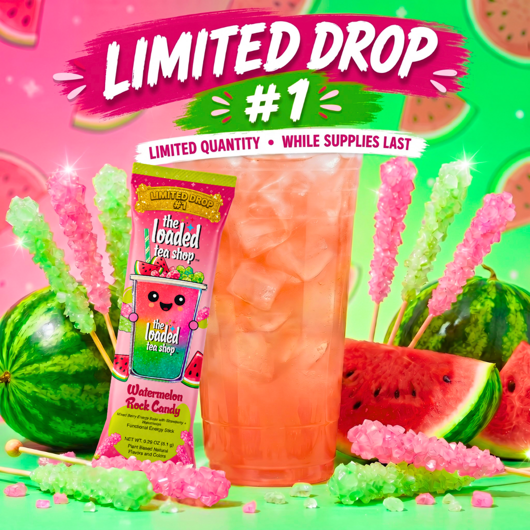 The Loaded Tea Shop Functional Energy Tea Packs Watermelon Rock Candy